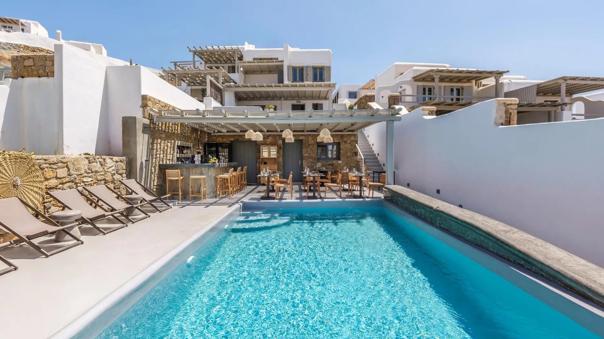 Sea Rock & Sky Private Mykonos Residence Merchia Beach Greece