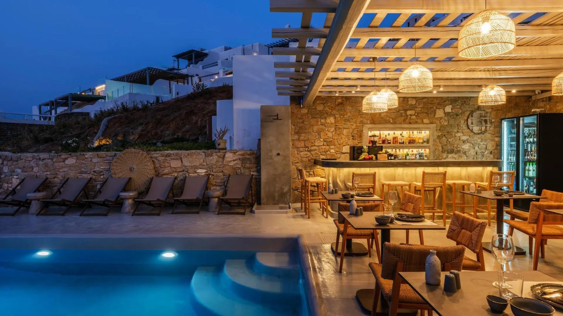 Sea Rock & Sky Private Mykonos Residence Merchia Beach Greece