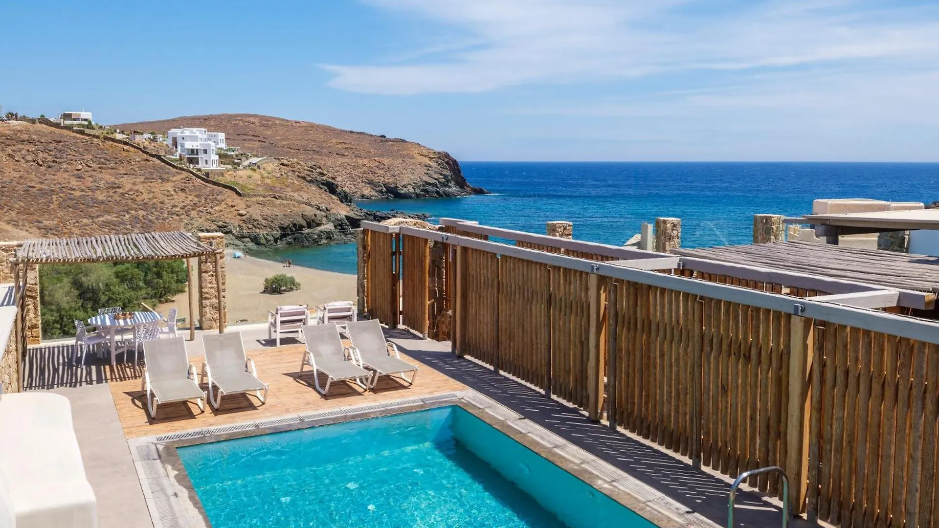 Sea Rock & Sky Private Mykonos Residence Merchia Beach
